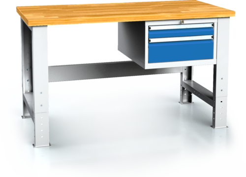 Pracovní stůl alcera PROFI - deska - noha - noha - závěsný kontejner 700 - 1055 x 1500 x 700 - Pracovní stůl alcera PROFI - deska - noha - noha - závěsný kontejner 700 - 1055 x 1500 x 700 alcera P15 K02 modrá